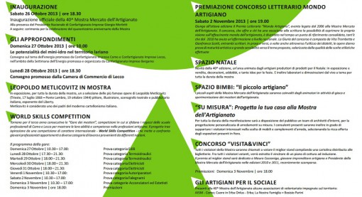 mostra artigianato lariofiere programma