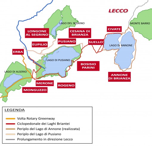 progetto ciclopedonale laghi briantei