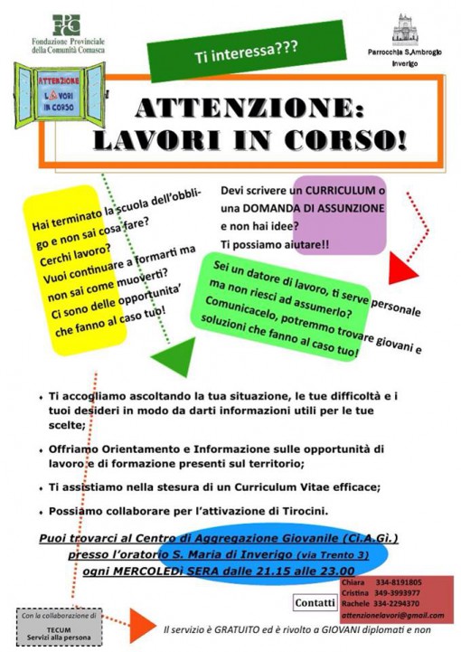 Lavori in corso Inverigo disoccupati febbraio 2014