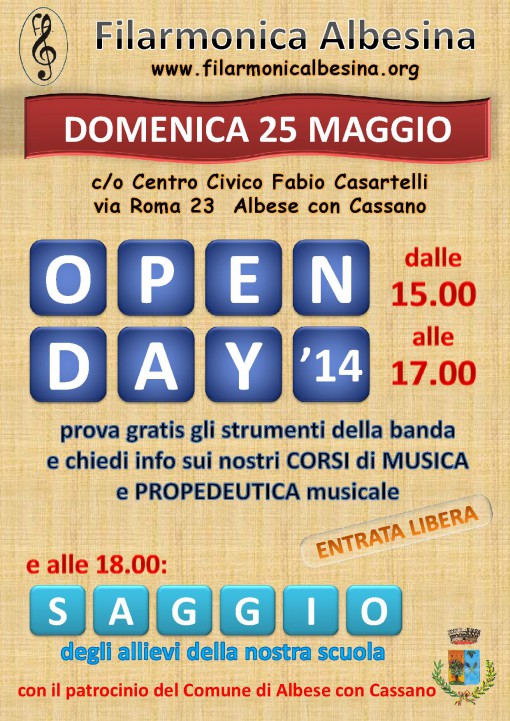 Open day Filarmonica albesina maggio 2014