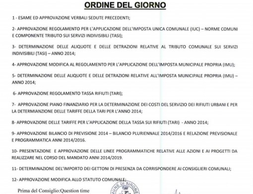 Consiglio comunale Sirone