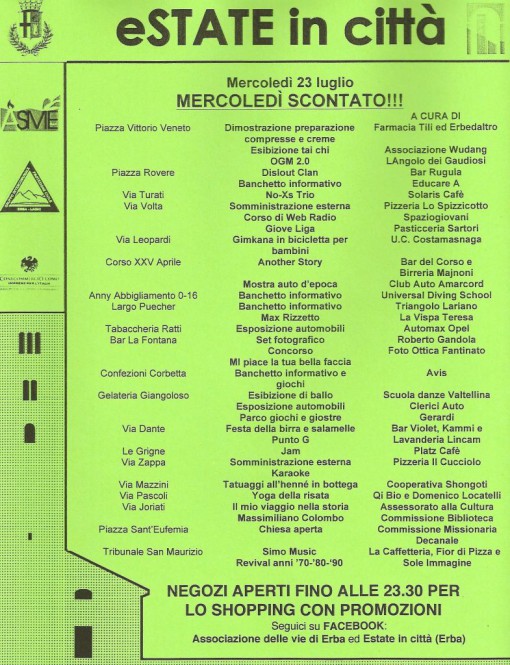 Mercoledi 23 luglio 2014