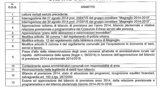 Consiglio comunale Magreglio