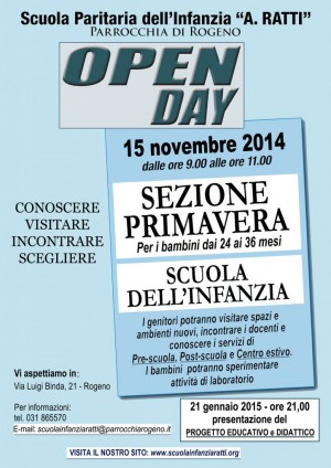 Open day scuola dell'infazia Ratti Rogeno