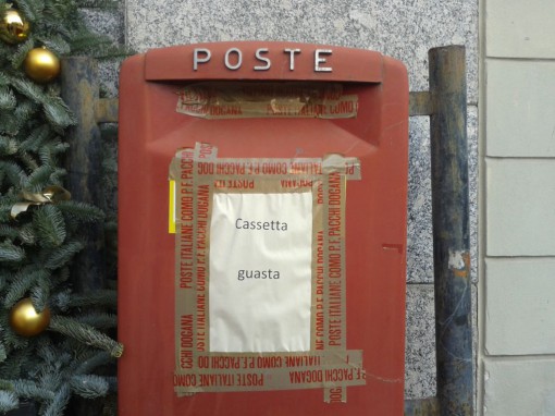 Cassetta delle lettere guasta corso XXV Aprile Erba gennaio 2015