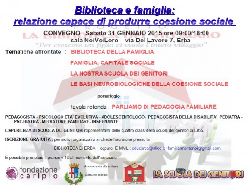 Convegno la biblioteca del villaggio 31 gennaio 2015