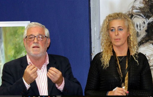 Il critico Silvano Valentini e l'artista Angela Marabese