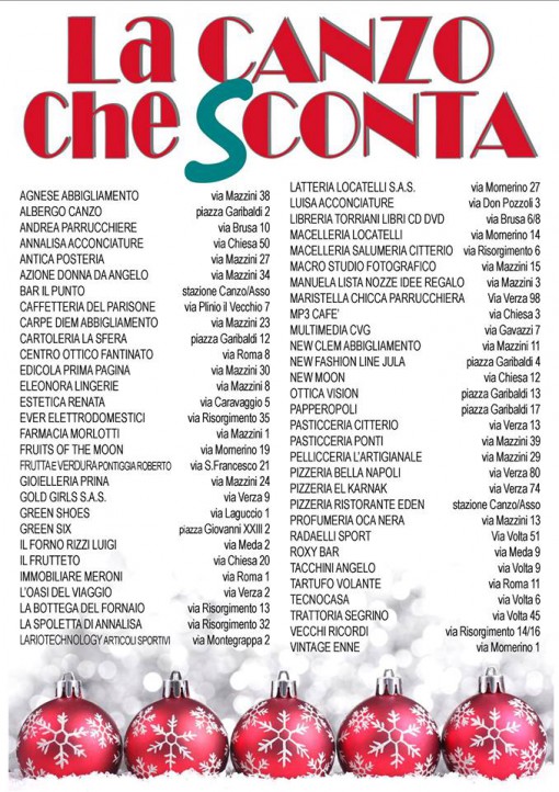 canzo sconta negozi