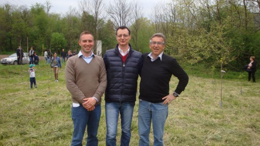 Assessore al Verde Andrea Redaelli, il Sindaco Borgonovo e il Presidente Motoclub Parini Walter Gaiardoni