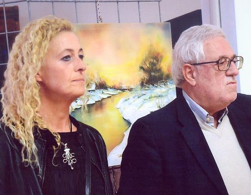La pittrice Angela Marabese e il critico d'arte Silvano Valentini
