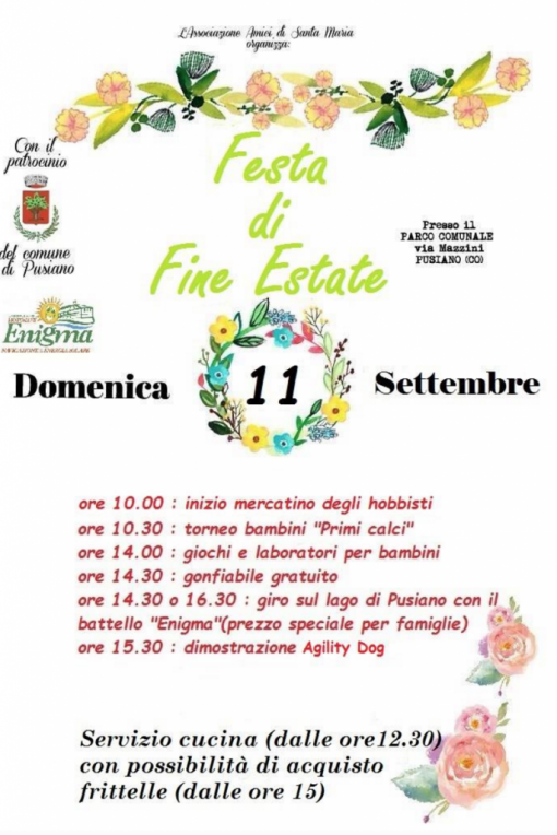 locandina-festa di fine estate pusiano