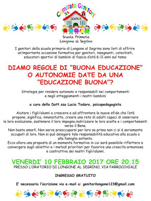 Educazione e bimbi, il 10 febbraio a longone incontro con la ... Regole di buona educazione