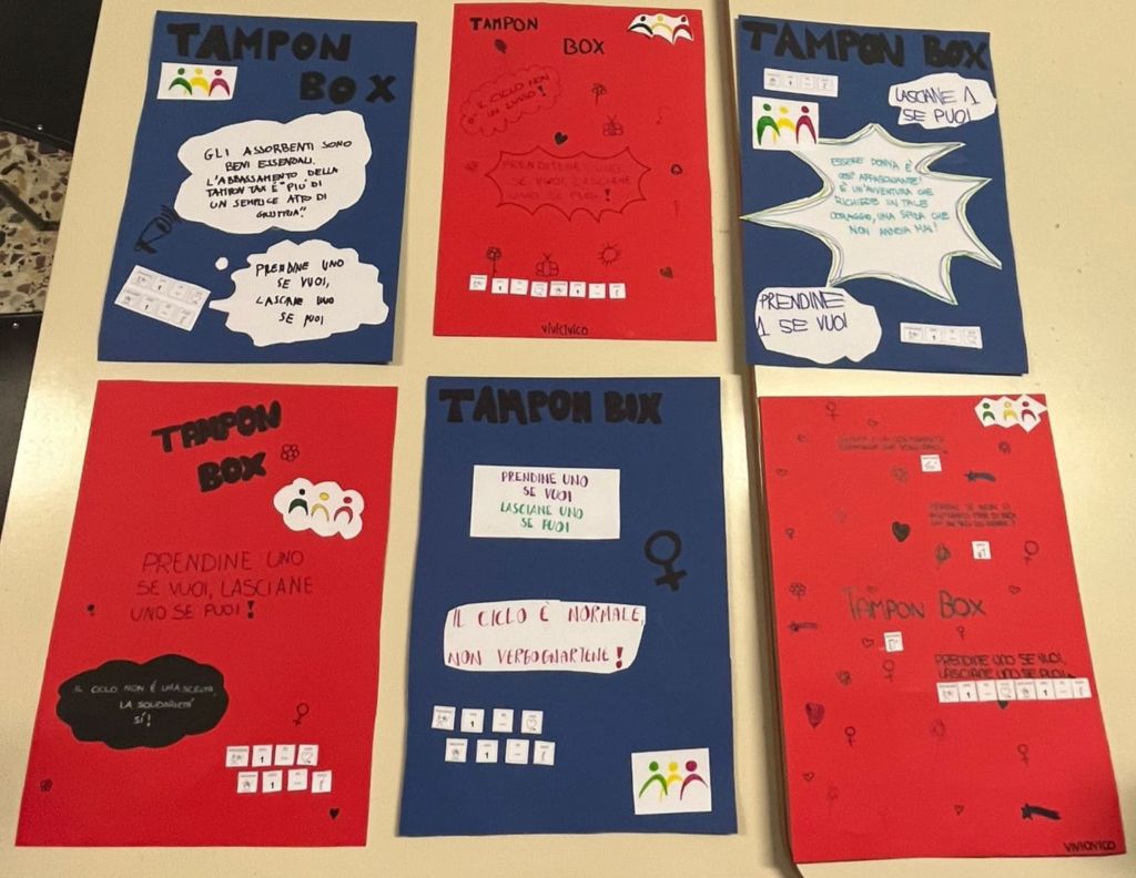 Nuovi cartelloni per il progetto Tampon Box realizzati con Vivi Civico