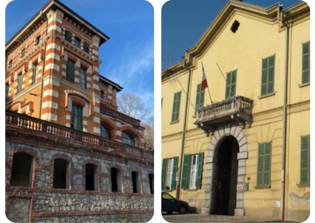 A destra Villa Ceriani e a sinistra Villa Candiani