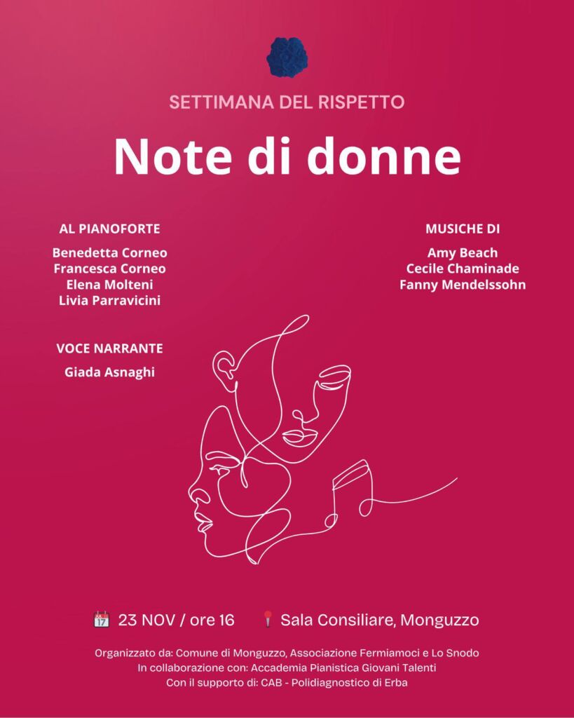 Note di Donne - locandina concerto Monguzzo