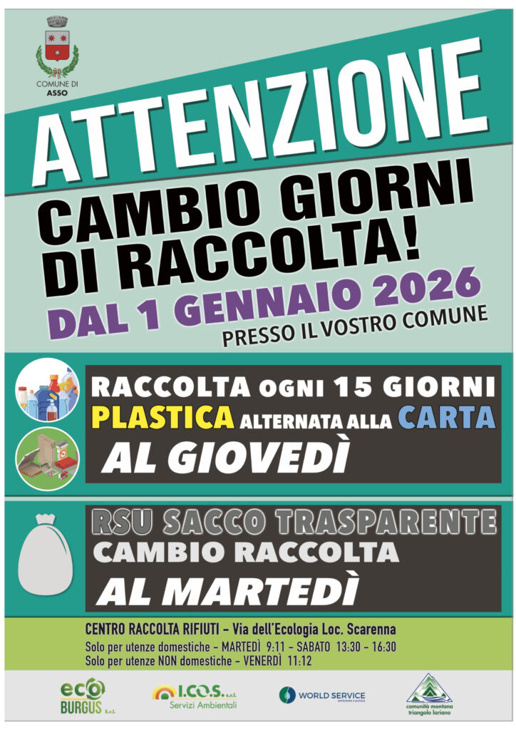 cambio raccolta rifiuti asso 2026