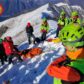 Una fase dell'esercitazione del Soccorso Alpino che si è svolta ieri sul Monte San Primo